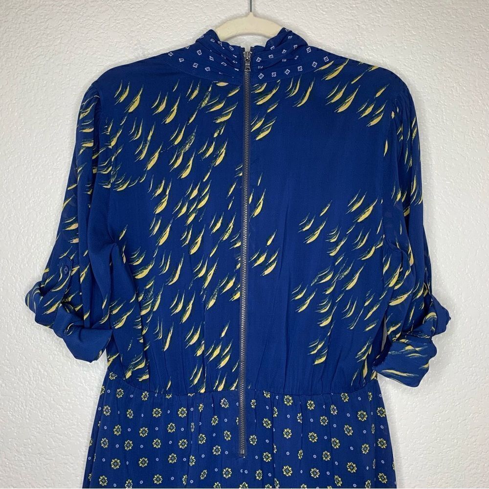 Alice + Olivia Silk Blend Neka Printed Tie-Neck Dress, Size Large - Picture 9 of 13